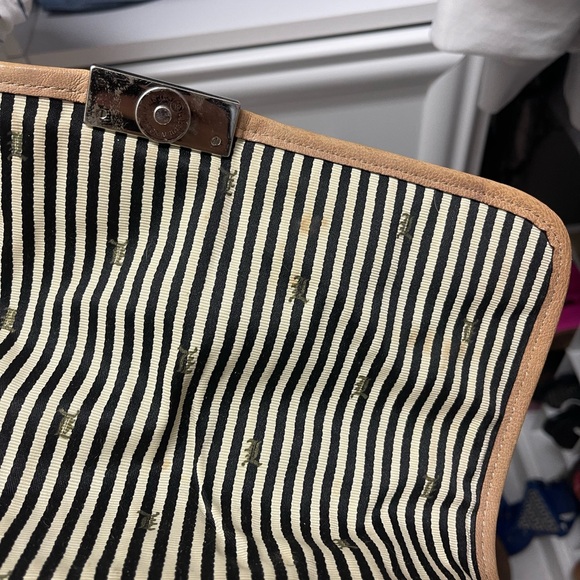 L.A.M.B. Brown Tan Leather Tassel Chain Strap Hobo Shoulder Bag Purse - Picture 5 of 9